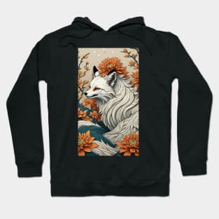 White fox flowers Hoodie